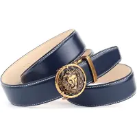 Anthoni Crown Ledergürtel , Herren, Gr. 110, blau (dunkelblau), Rindsleder, Gürtel Ledergürtel