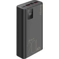 Obal:Me , Powerbank 20000mAh EnergyPulse USB-A/USB-C PD 22,5W mit Digitalanzeige, Schwarz