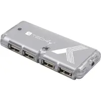 Techly IUSB2-HUB599TY, USB 2.0, USB 2.0, 480 Mbit/s, Grau, Kunststoff, 0,055 m
