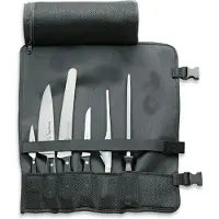 Friedr. Dick Dick Rolltasche, 6-teilig, Textilrolltasche aus strapazierfähigem Obermaterial und Werkzeug-Basissortiment, 1 Set, Farbe: schwarz