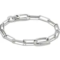 Thomas Sabo Charm-Armband "Charm Club Connect: Paperclip mit einem Connect Link" Gr. 19, silber (silberfarben), Armbänder, Damen, 19, Silber 925 (recycelt), Charm-Armband