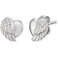 Engelsrufer Paar Ohrstecker "Little magic HERZFLÜGEL", silber (silberfarben, kristallweiß), Ohrringe, Damen, Silber 925 (Sterlingsilber), Paar Ohrstecker, mit Zirkonia (synth.)
