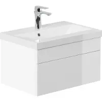 HOME DELUXE - Badmöbel-Set - WANGEROOGE weiß - Small - inkl. Waschbecken und komplettem Zubehör - Größe Waschbecken: ca. 60 cm I Badezimmermöbel Waschtisch Badmöbelset
