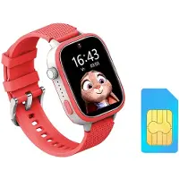 AngelTech Kinder SmartWatch Ultra – Slim Size – 4G - GPS Uhr für Kinder - 1GB RAM – 8GB ROM - Smartwatch für Kinder - Inklusive SIM-Karte - Rosa