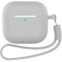 INF AirPods-Etui mit Schlüsselanhänger und Zubehör Grau AirPods 4 Flach