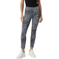 Comma Slim Fit Hose mit All-over-Print, Mid Rise und verkürztem Bein
