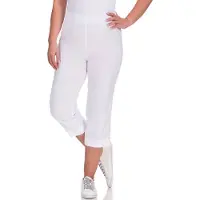 Kjbrand Caprihose "Susie Capri Wash & Go", Damen, Gr. 54, N-Gr, weiß, Web, Obermaterial: 47% Baumwolle, 45% Polyester, 6% Viskose, 2% Elasthan, gerade 3/4-Länge, Hosen Caprihose, Sommerhose bügelfrei