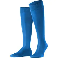 Falke Tiago Herren Kniestrümpfe, 41-42, Blau, Uni, Baumwolle