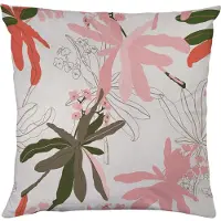 Queence Dekokissen "Blumenmuster", weiß (bedruckt), B:40cm L:40cm, Polyester, Dekokissen_Sitzkissen_Kissenhüllen, Dekokissen, Beidseitig bedruckte Kissenhülle, Kissen 40x40cm, inkl. Reißverschluss