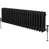 MonsterShop Traditioneller 3-Spalten-Heizkörper - 300 x 1012 mm - Schwarz