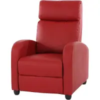 Mendler Fernsehsessel Relaxsessel Liege Sessel Denver, Kunstleder rot
