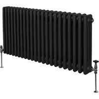 MonsterShop Traditioneller 3-Spalten-Heizkörper - 600 x 1012 mm - Schwarz