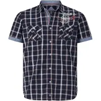 Jan Vanderstorm Karohemd "Kurzarmhemd BERTY", Herren, Gr. 3XL, weit, blau (dunkelblau kariert), Obermaterial: 100% Baumwolle CO., Hemden Karohemd