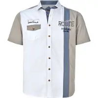 Jan Vanderstorm Kurzarmhemd "Kurzarmhemd BODVAR", Herren, Gr. 6XL, weit, beige (weiß), Obermaterial: 60% Polyester COOLMAX(R) PES(Coolmax). 37% Baumwolle CO. 3% Elasthan EL., Hemden Kurzarmhemd