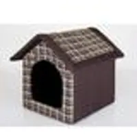 HOBBYDOG Hundekissen Hundehütte Hundebett Tierbett Katzenbett - Standard - 38 x 38 x 32 cm [Größe: R1] - Braun Kariert