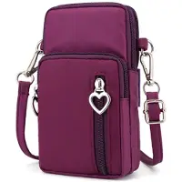 INF Kleine Umhängetasche für Handy Nylon Violett