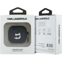 Karl Lagerfeld KLA4RUNCHK Apple AirPods 4 Hülle Silikon Choupette Kopf 3D schwarz