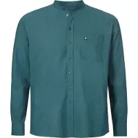 Jan Vanderstorm Langarmhemd "Stehkragenhemd KALLU", Herren, Gr. XL, weit, blau (petrol), Obermaterial: 100% Baumwolle CO., Hemden Langarmhemd