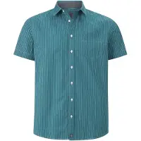 Jan Vanderstorm Streifenhemd "Streifenhemd PERTTU", Herren, Gr. XXL, N-Gr, blau (petrol), Obermaterial: 100% Baumwolle CO., comfort fit normal, Hemden Streifenhemd