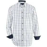 Babista Langarmhemd "Hemd ROMANTELLA", Herren, Gr. XXL, weit, weiß (grün kariert), Obermaterial: 100% Baumwolle CO., Hemden Langarmhemd