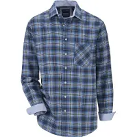 Babista Langarmhemd "Flanellhemd FLOREVERTI", Herren, Gr. M, weit, blau (blau kariert), Obermaterial: 100% Baumwolle CO., Hemden Langarmhemd