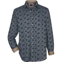 Babista Langarmhemd "Hemd MILANTARA", Herren, Gr. M, weit, blau (hellblau bedruckt), Obermaterial: 100% Baumwolle CO., Hemden Langarmhemd