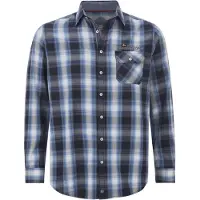 Jan Vanderstorm Karohemd "Hemd KAITAR", Herren, Gr. 5XL, weit, blau (blau kariert), Obermaterial: 100% Baumwolle CO., Hemden Karohemd