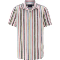 Babista Kurzarmhemd "Kurzarmhemd ULRON", Herren, Gr. XL, weit, weiß (rot blau gestreift), Obermaterial: 100% Baumwolle CO., Hemden Kurzarmhemd
