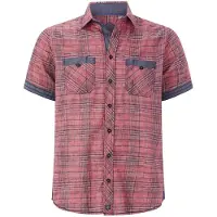 Jan Vanderstorm Kurzarmhemd "Kurzarmhemd AALVAN", Herren, Gr. XL, weit, orange (hellrot kariert), Obermaterial: 60% Polyester COOLMAX PES(Coolmax). 25% Baumwolle CO. 15% Leinen LI., Hemden Kurzarmhemd