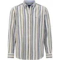 Babista Langarmhemd "Hemd IGNATO", Herren, Gr. XL, weit, grün (khaki gestreift), Obermaterial: 80% Baumwolle CO. 20% Leinen LI., Hemden Langarmhemd