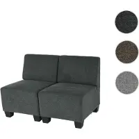 Mendler Modular 2-Sitzer Sofa Couch Lyon, Stoff/Textil anthrazit-grau, ohne Armlehnen