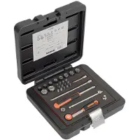 Bahco 1/4 Steckschlüssel-Satz, metrisch, Sechskantprofil, inklusive Umschaltknarre mit rundem Kopf/Schraubendreher-Bits/Adapter - 29-tlg.