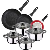 San Ignacio Edelstahl 3er-set Bratpfannen Mehr Kochgeschirr 16cm 20cm 24cm 8 Stücke