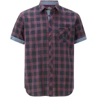 Jan Vanderstorm Kurzarmhemd "Kurzarmhemd TEOPER", Herren, Gr. 5XL, weit, blau (dunkelblau kariert), Obermaterial: 100% Baumwolle CO., Hemden Kurzarmhemd