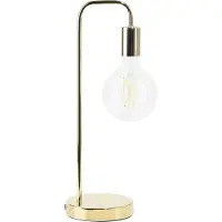 Beliani Tischlampe Gold Metall 48 cm Glühbirnen-Optik langes Kabel mit Schalter Bogenlampe Modernes Design
