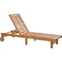 Beliani Gartenliege Hellbraun aus Akazienholz Platzsparend Klappbar Verstellbare Rückenlehne Stilvolles Design Modern für Garten Terrasse Outdoor