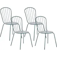 Beliani Gartenstuhl 4er Set Hellblau Metall Modern-Optik Gartenmöbel Terrasse Garten Patio