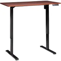 Beliani Höhenverstellbarer Schreibtisch Schwarz Dunkelbraun mit Stahl Rahmen 120 x 60 cm Elektrisch Steh Sitz Tisch Modernes Design Büro Home Office