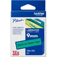 Brother Schriftband 9mm, Schwarz auf grün, TZe, Grau, Wärmeübertragung, Philippinen, 5 Jahr(e)