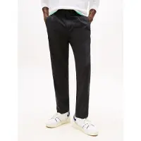 Tommy Hilfiger 1100000002199 TOMMY JEANS "TJM ISAAC LIGHT COTTON PANTS", Herren, Gr. 30, Länge 32, schwarz, Web, Obermaterial: 100% Baumwolle, unifarben, regular fit lang, Hosen 1100000002199, Mit Gürtelschlaufen