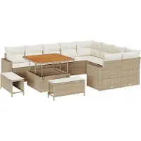 vidaXL Gartensofa-set 13 Stk. 12-Sitzanzahl Beige und Creme
