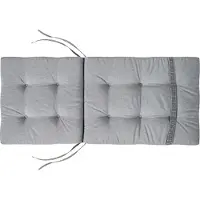 Beliani Auflagen 8er Set Grau Meliert Kunstleinen 55x42x5 cm mit Befestigungsbändern Knopfheftung Moderne Sitzauflage für Niederlehner Gartenstuhl