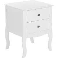 Beliani Nachttisch Weiß MDF-Platte 45 x 40 x 58 cm Skandinavisch Modern Klassisch 2 Schubladen Schlafzimmer