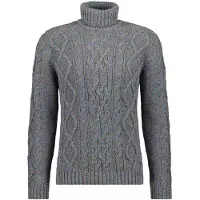 Ragman Rollkragenpullover , Herren, Gr. 50, grün (schilf, 131), Strick, 100% Baumwolle, ohne Ausschnitt, Pullover Rollkragenpullover