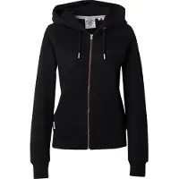 Superdry für Damen. W2012477A Sweatshirt Essential Logo Ziphood HB schwarz (M), Lässig, Baumwolle