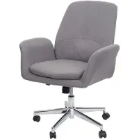 Mendler Bürostuhl HWC-K23, Schreibtischstuhl Drehstuhl Lehnstuhl, Stoff/Textil mit Armlehne grau