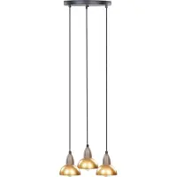 Beliani Hängeleuchte Messing und Schwarz Metall 3-Flammig mit Schirm Glockenform Langem Kabel Modern Industrie Design für Esstisch Wohnzimmer Wohnküche