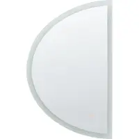 Beliani LED-Spiegel zum Aufhängen ø 80 cm Halbrund Modern Badezimmer Schlafzimmer Wandmontage