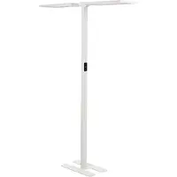 Beliani LED-Stehlampe Weiß Metall 196 cm mit Bewegungsmelder Dimmbar Tageslichtsensor Touchfunktion Langes Kabel Bogenlampe Industrie Look Wohnzimmer