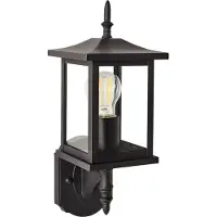 Beliani Außenwandleuchte Schwarz Metall und Glas 40 cm Laternen-Optik IP44 Modern Außenleuchte Beleuchtung für Außen Draußen Terrasse Balkon